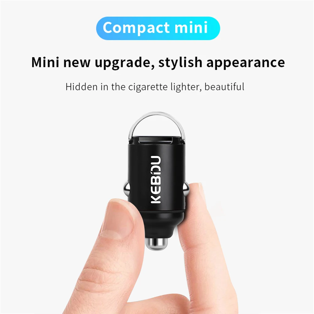 Car 200W Dual Port Mini USB Charger Ultra Fast Charging Cigarette Lighter Socket 12-24V Aluminum Cell Phone Charging Adapter