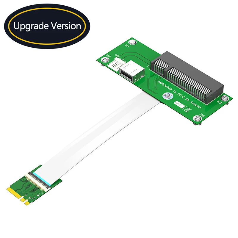 Câble d'extension M2 NGFF Key A + E vers PCI Express X8 Riser avec port USB 2.0, petit bloc d'alimentation magnétique à 4 broches pour ordinateur de bureau, nouveau