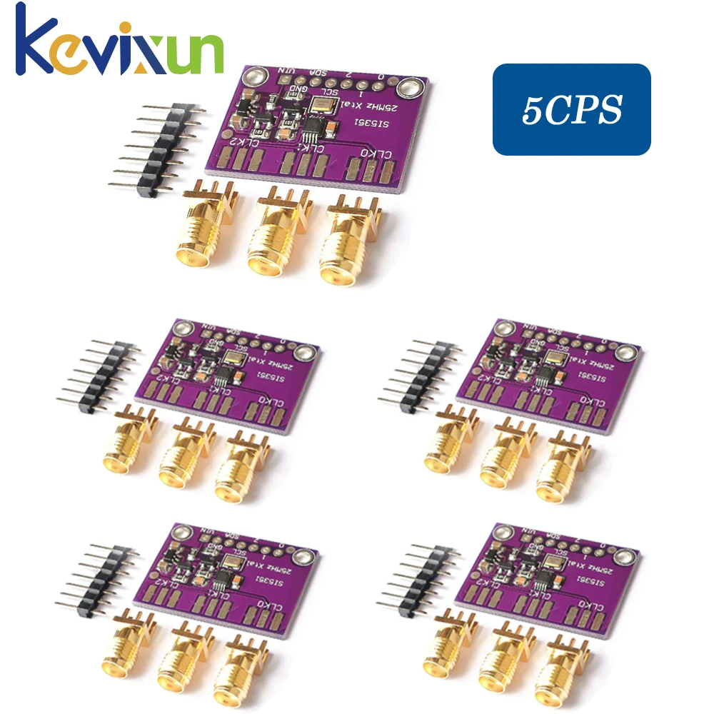 1-10pcs DC 3V-5V 5351 Si5351A Si5351 I2C Clock Generator Breakout Board Module Signal Generator Clock 8KHz-160MHz For Arduino