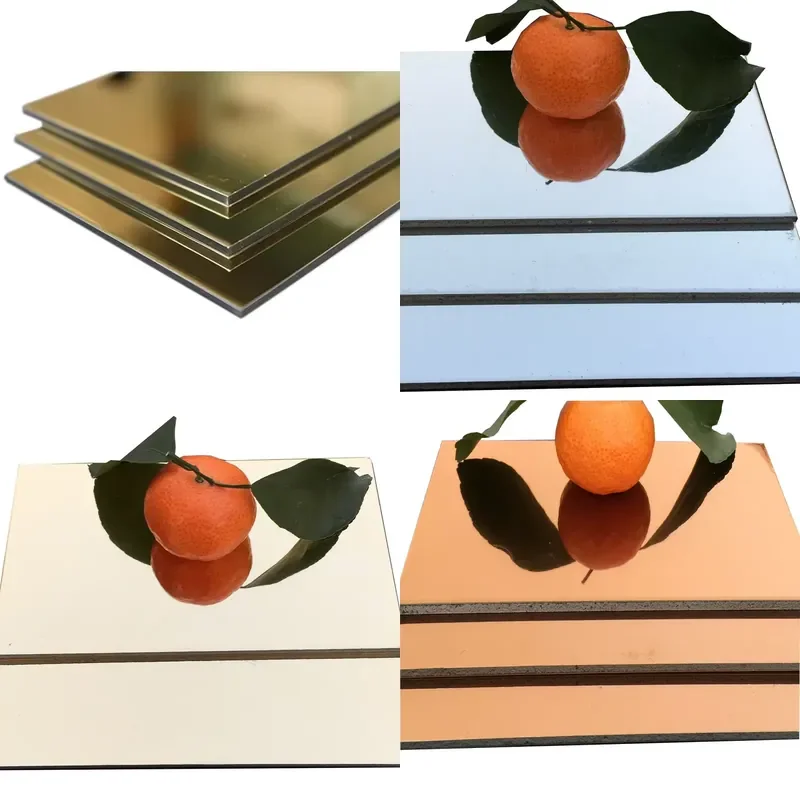 for Gold Silver Mirror Finish Aluminum Composite Panel  Sheet Wall Cladding Decoration Building Material