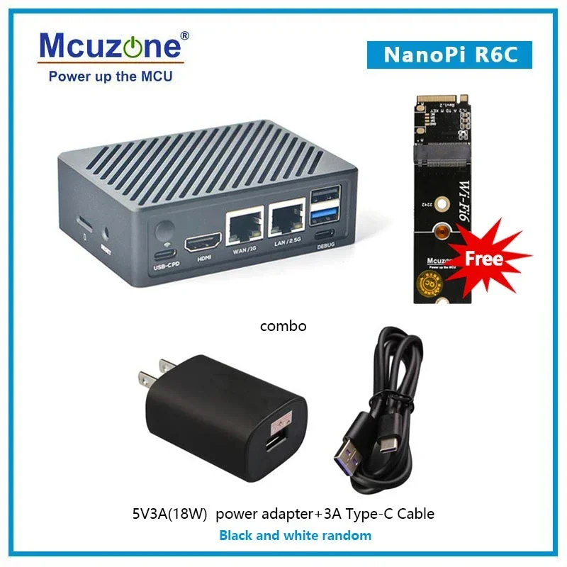 

NanoPi R6C 4 ГБ/8 ГБ ОЗУ 32 Гб eMMC Rockchip RK3588S A76 A55 Dual 2,5G Ethernet Поддержка HDMI2 Linux/Openwrt/Debian/Ubuntu