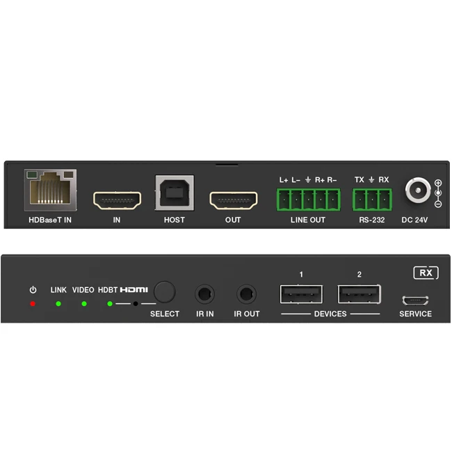

18Gbps 4x2 HDMITM& USB-C 4K60 Seamless Presentation Switch with HDBaseT 3 0 70m Out for Home Theatre System
