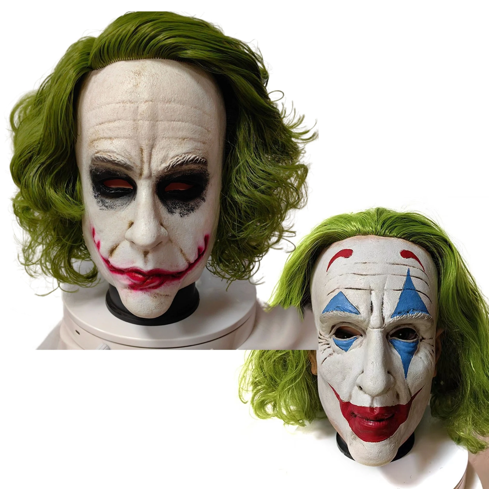 

The Dark Knight Joker Latex Mask face clown cosplay costume mask Joaquin Phoenix Halloween Scary Props Party For Men