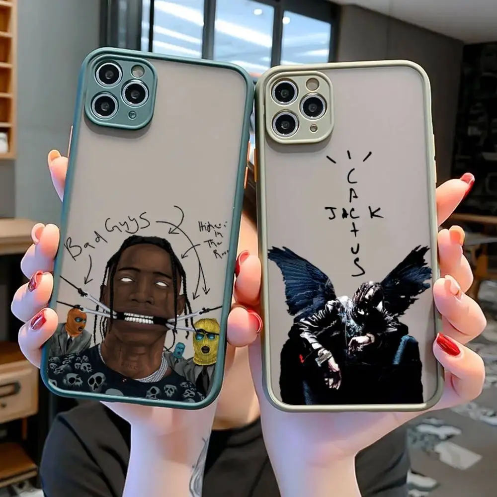 الفاخرة ترافيس سكوت الصبار جاك قضية الهاتف آيفون 16 15 14 11 12 13 برو ماكس X XS شفافة ماتي غطاء