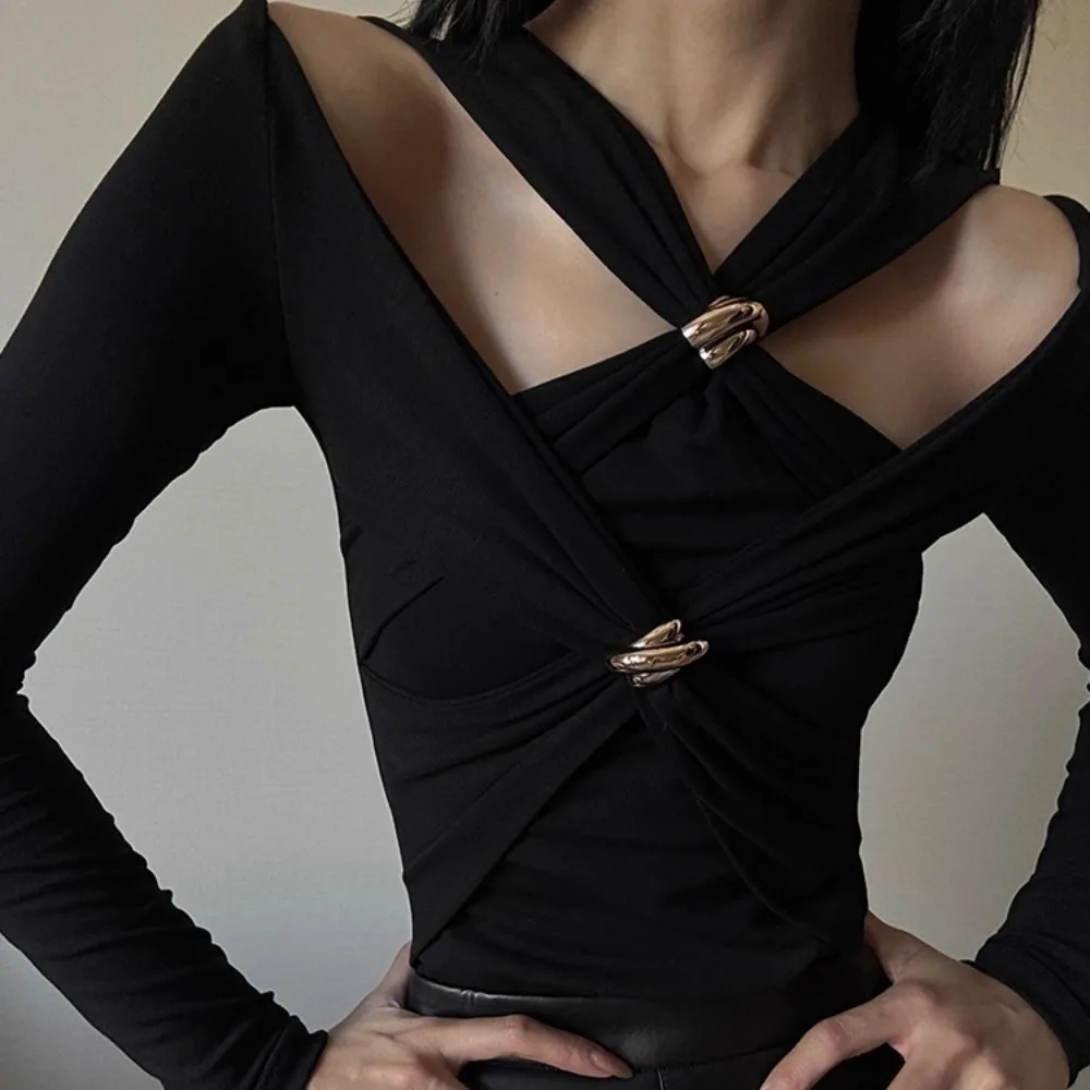 

OFTBUY новый женский вязаный пуловер с длинными рукавами и складками, эластичный узл, тонкий дизайнерский весенне-осенний топ, женская одежда