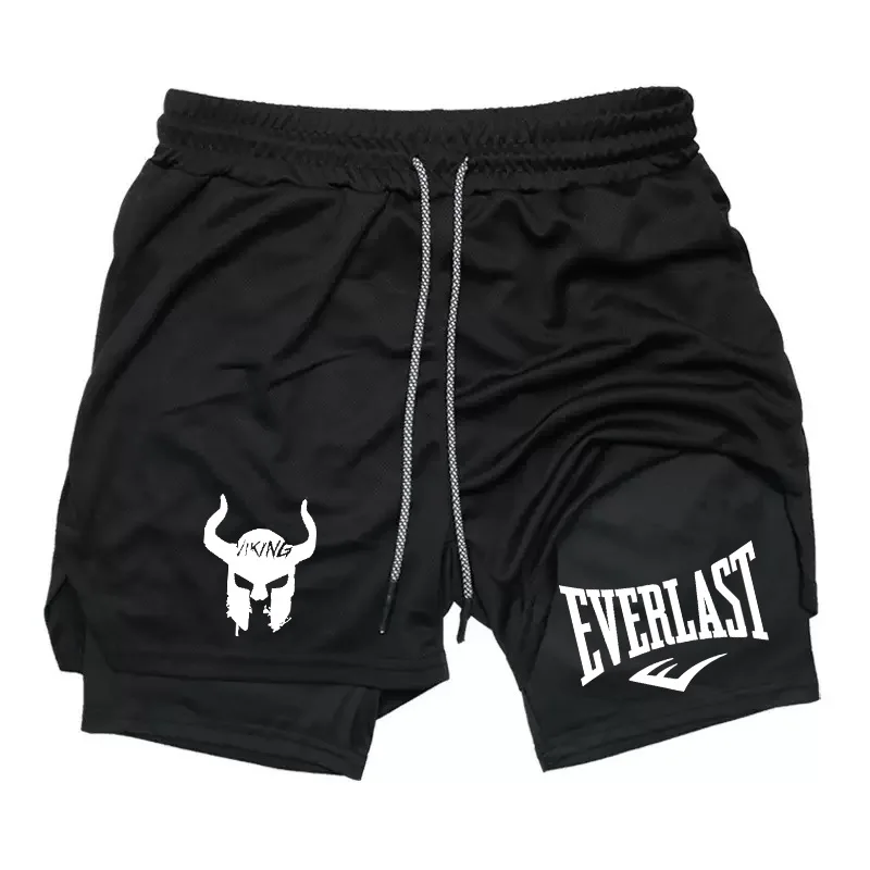 

Men'S Compression Shorts Summer Gym Fitness2 In 1 Double Layer Breathable Running Sports Shorts Casual Quick-Drying Beach Shorts
