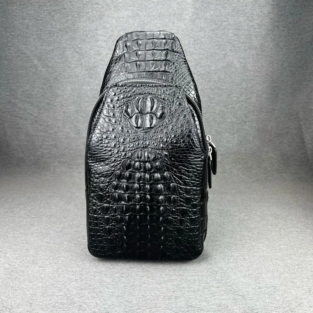 New real crocodile leather men's cross-body bag authentic crocodile leather men's shoulder bag travel outdoor chest bag