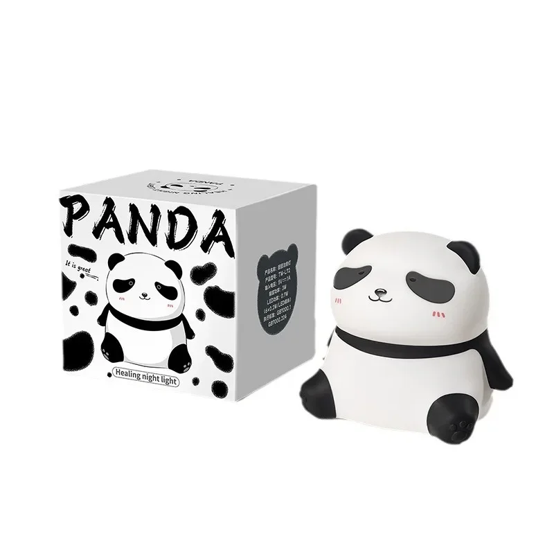 Cartoon Cute Pet Tuan Tuan Panda Night Light Bedroom Atmosphere Accompanies Sleep Timed Silicone Patting Light