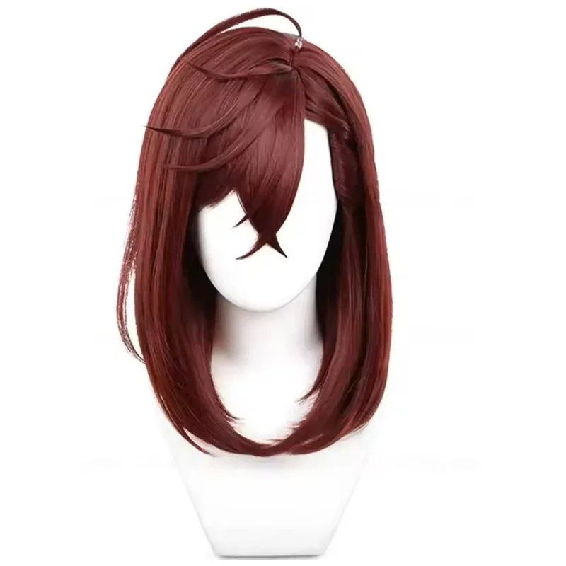 Anime Dandadan Momo Ayase Cosplay Wig 43cm Short Red Brown Wig Cosplay