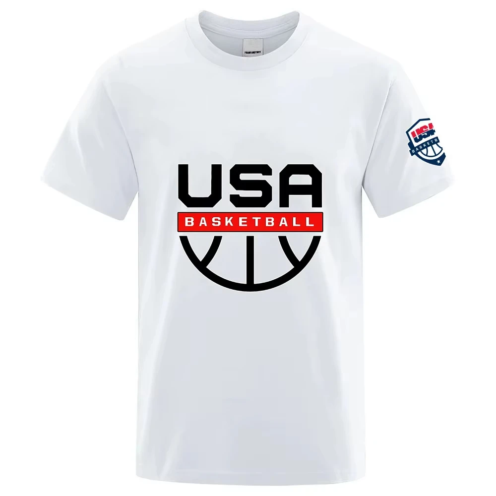 2026 Summer USA Basketball Dream Team Jersey Training Uniform Cotton Printed Short Sleeve T-shirt Durant Lillard USA Half Sleeve