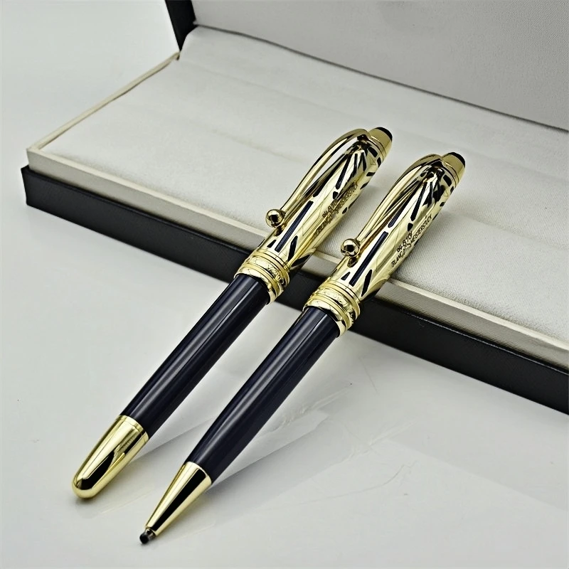 2024 New 100th Anniversary Origin Special Edition 163 MB Ballpoint Pen Luxury Office Blue Resin Metal Hollow Carving Ink Pens