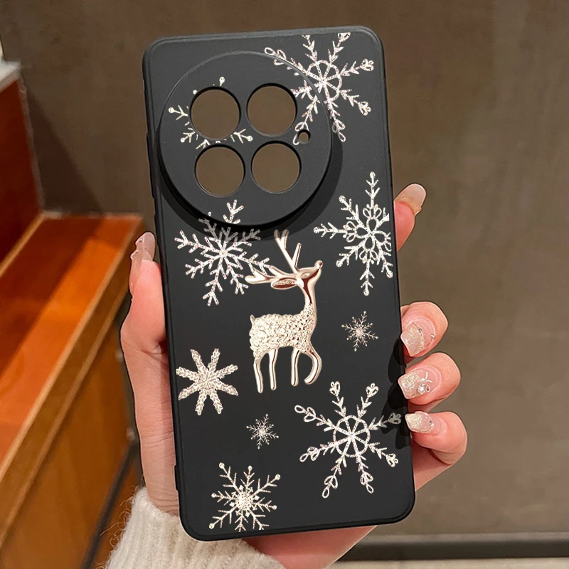 ل Oneplus Nord 5 13R 12R 11R حافظة ذهبية الغزلان ندفة الثلج نمط لينة غطاء سيليكون Funda ل Oneplus Nord 5 13R 12R 11R