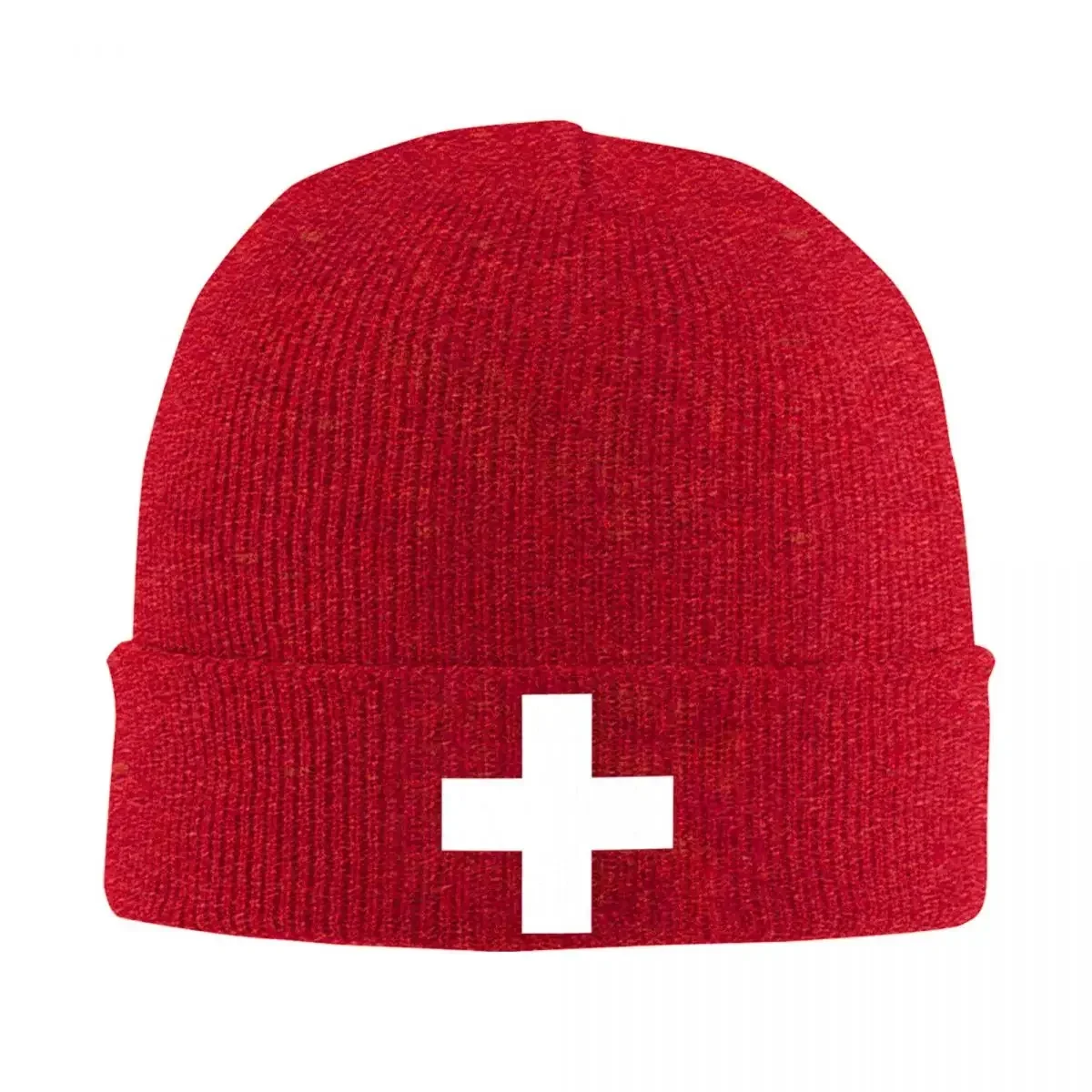 Switzerland Feel Beanie Hats for Adult, Unisex Fashion, Outdoor dehors, Knit Hat, Pattern Elastic Beanie, Autumn, Winter