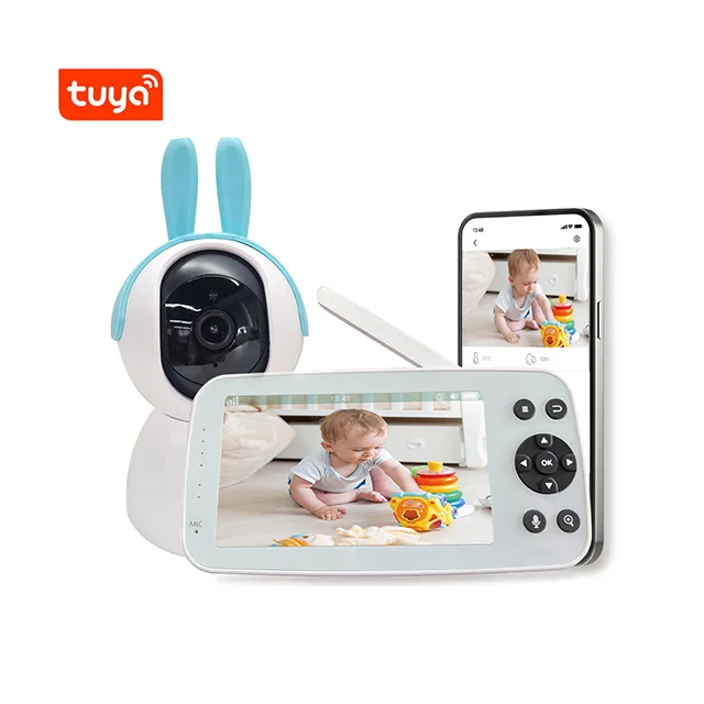 hit productDual Mode 1080p Full HD Baby Monitor 5 Inch Display Screen Night Vision 2.4GHz Wifi Wireless Communication Home Two-W