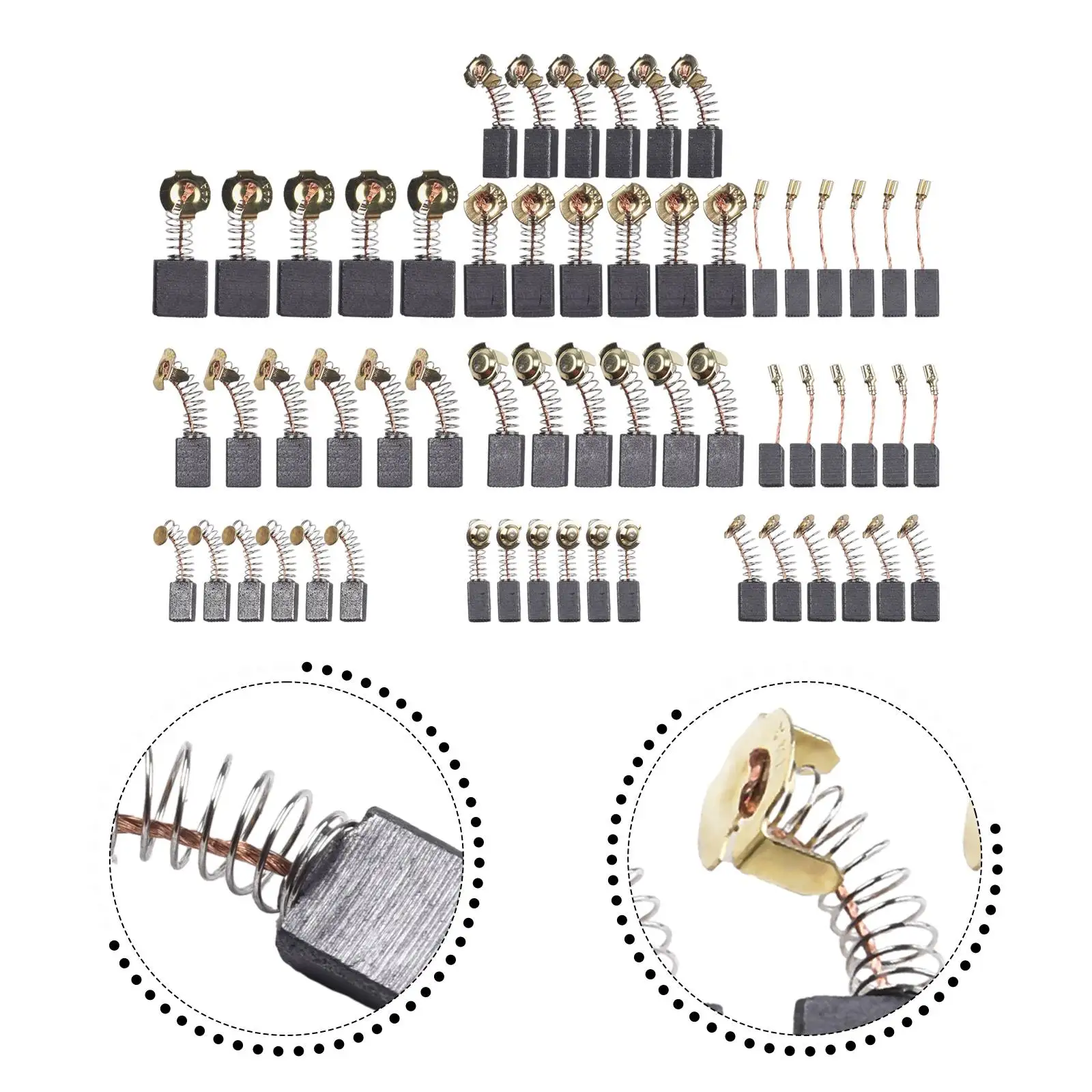 

60pcs Carbon Brush 10 Sizes Electric Motor Carbon Brushes Replacement For Angle Grinders Cut-off Saws Power Tool Accessoires
