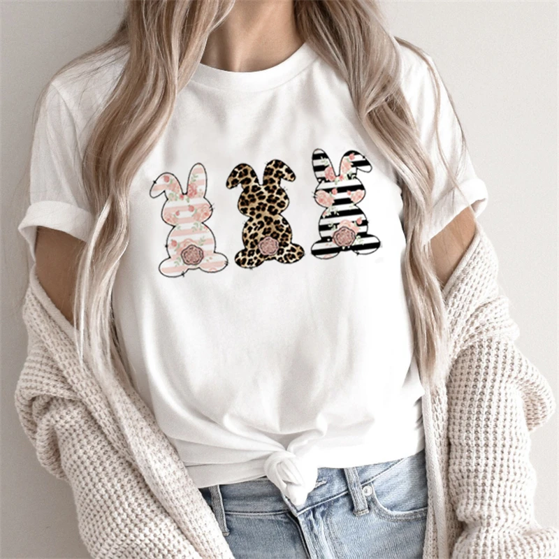 

Clothes Ladies Fashion Clothing Animal Rabbit Cute T-shirt Summer Tee Women Graphic T Shirt Short Sleeve Cartoon Female Top