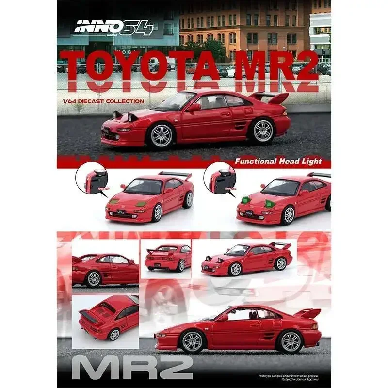 

PreSale INNO 1:64 TOYOTA MR2 SW20 Red Functional Head Light Diecast Diorama Car Model Collection Miniature Toys