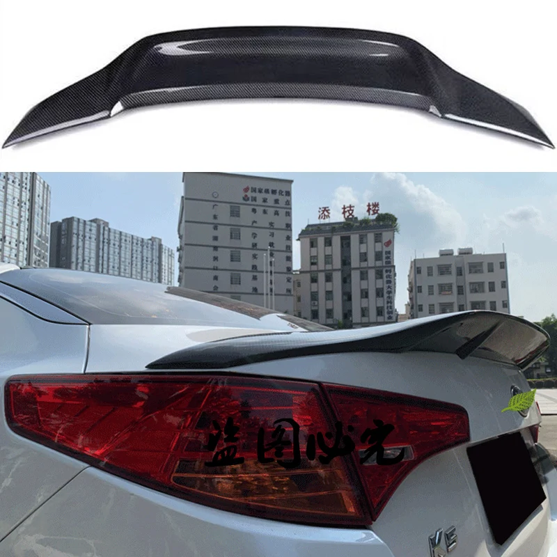 

For Kia K5 / Optima Spoiler 2010 2011 2012 ABS/Unpainted Glossy Black Carbon Fiber Look Rear Wing R-Type Spoiler Accessories