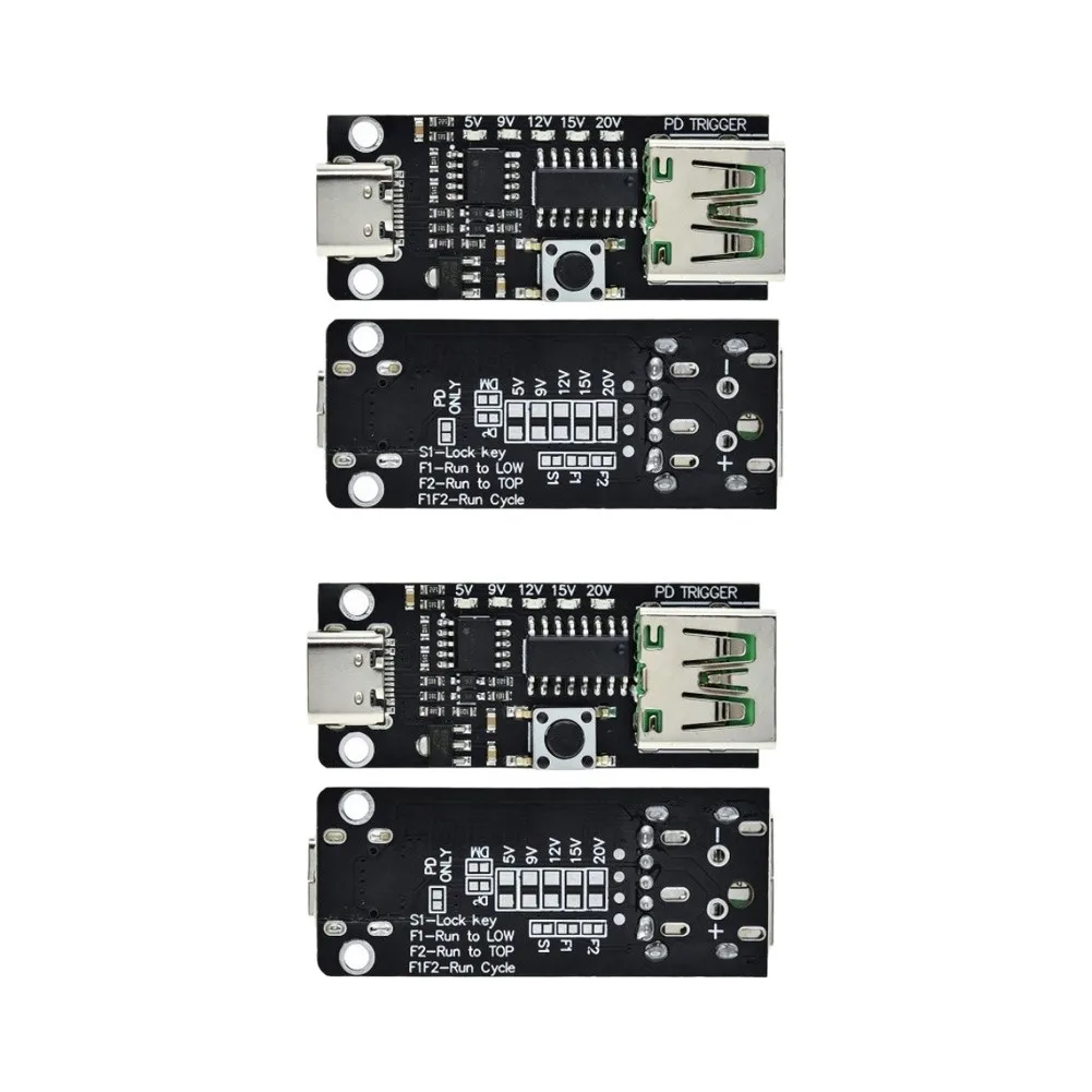 4pcs For PD QC Trigger Module for Type-C Interface Automatic Voltage Detection 5V 9V 12V 20V with and Memory Save