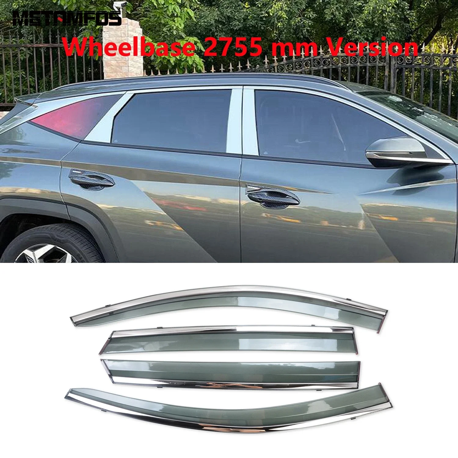 

For Hyundai Tucson 2021-2023 2024 Window Visor Wind Deflector Sun Guard Shade Rain Shield Awning Shelter Accessories Car Styling