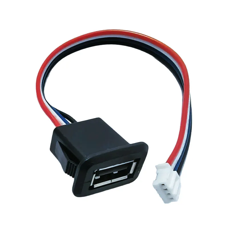 2 Pin 4 Pin USB 2.0 Typec Female Power Jack 2P 4P USB 2.0 Charging Port Connector Data Interface with Cable USB Charger Socket