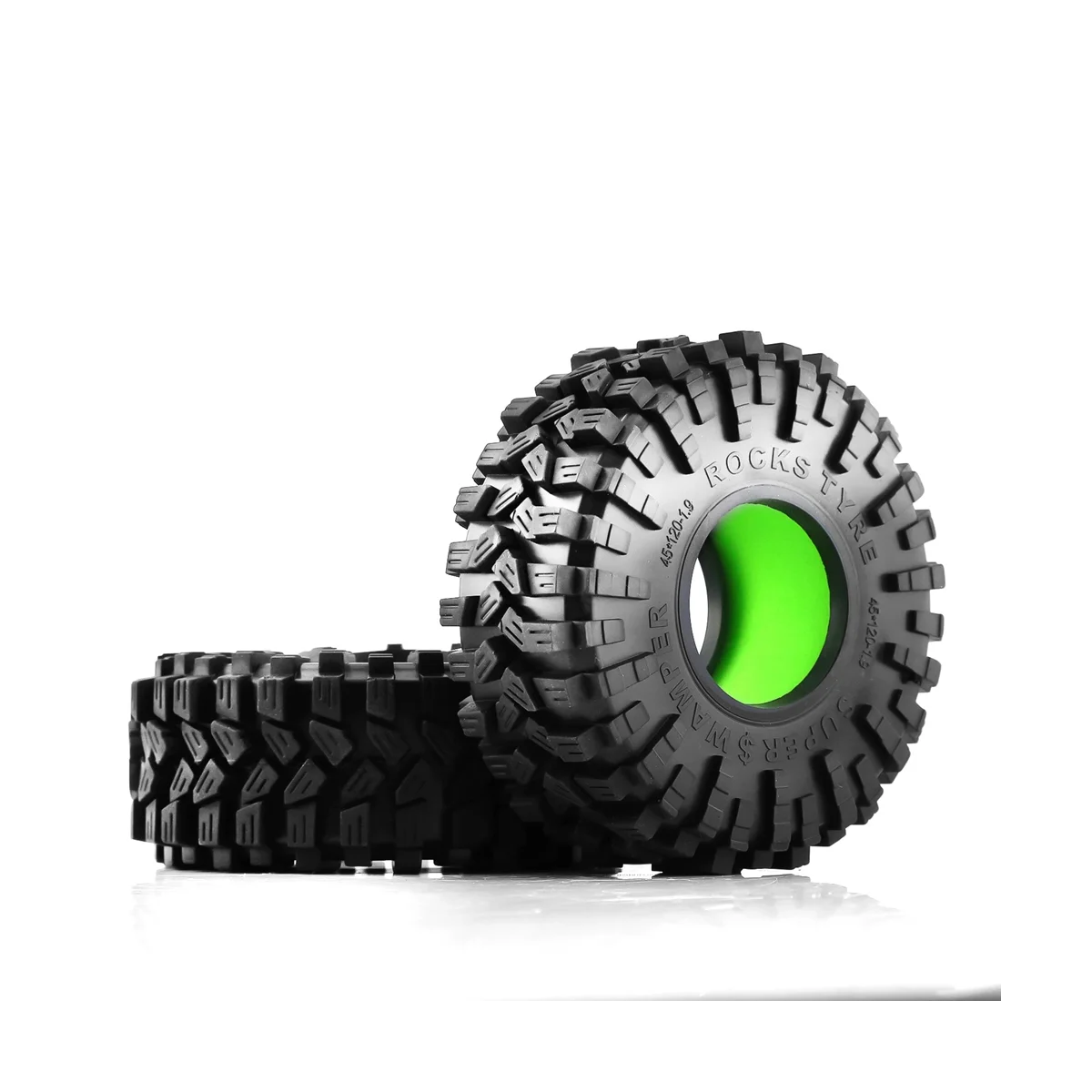 Esponja de espuma para inserção de pneu de roda, 4 unidades, 1.9, para axial scx10 90046 trx4 d90 1/10 rc crawler, acessórios de carro, verde