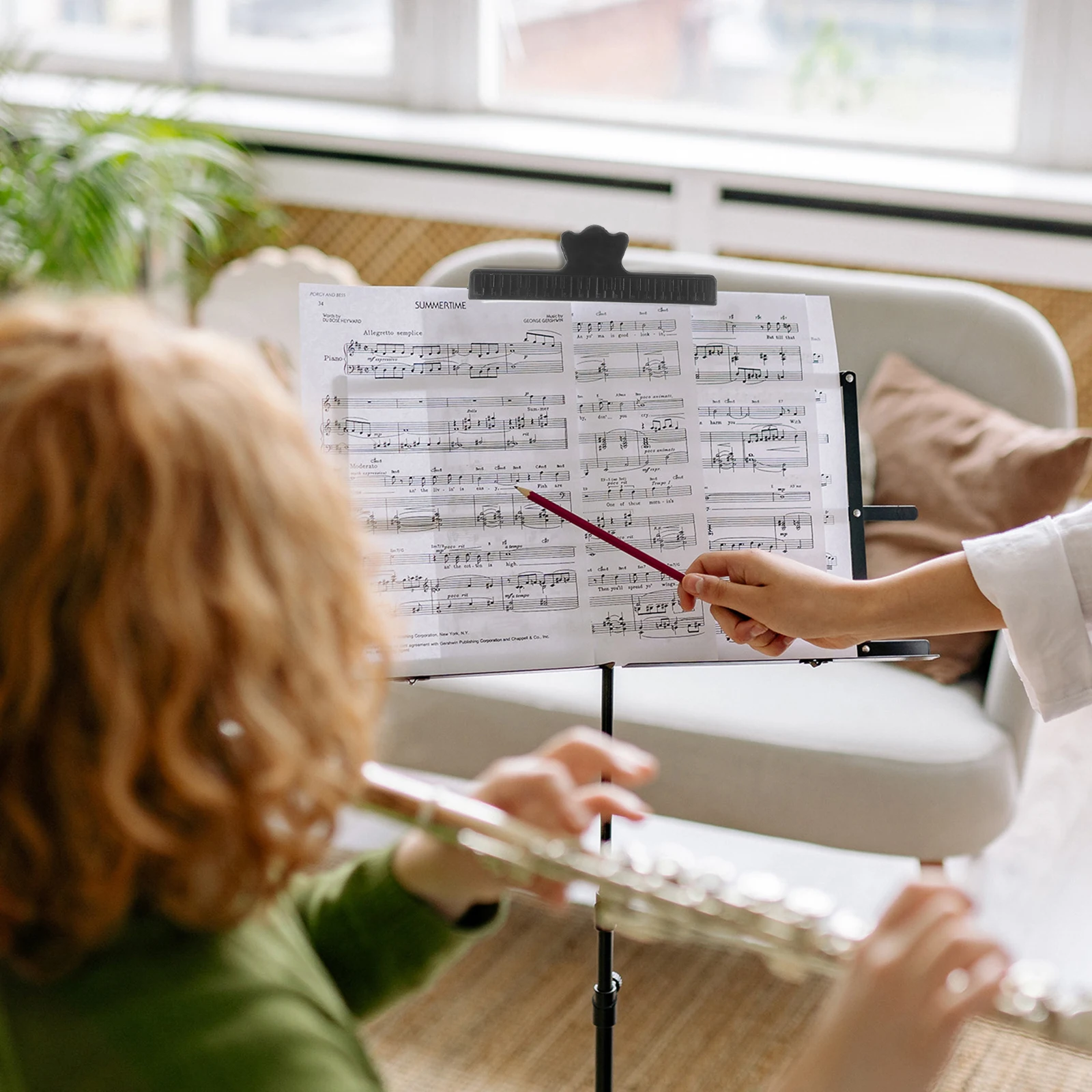 

3 Pcs Sheet Music Clip Flip Folder Marching Band Book Metal Plastic Instrument Accessories Clips for Reading Stand