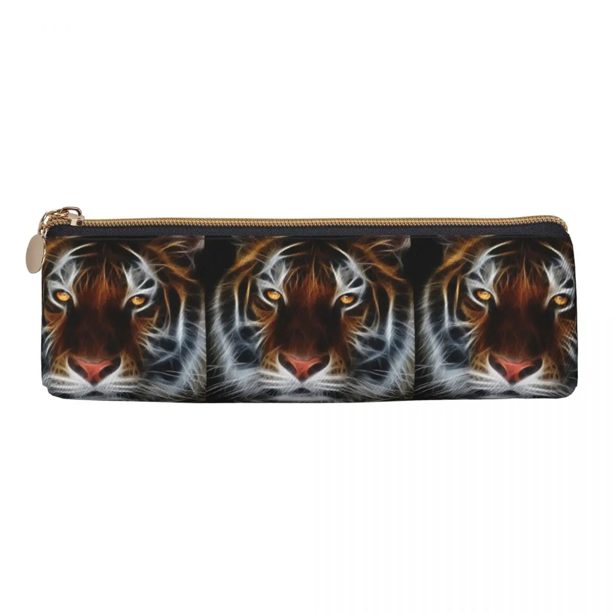 Lovely Pencil Case Cool Tiger Print Pen Box Abstract Animal Art School Pencil Cases Boy Girl PU Leather Design School Stationery