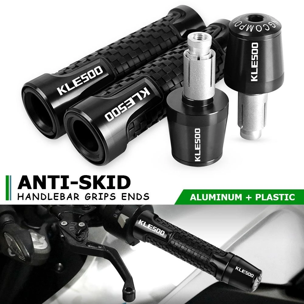 

Motorcycle Accessories For KAWASAKI KLE500 KLE 650 2000 2001 2002-2005 7/8" 22MM Handlebar Hand Grips Handle Bar End Cap plug