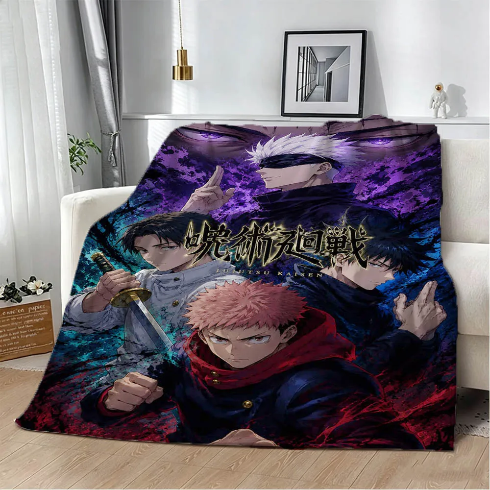 Cartoon Jujutsu Kaisen Anime 3D Flannel Blanket Soft Throw Blanket Art For Home Decor Bedroom Bed Sofa Cover Picnic Fans Gifts