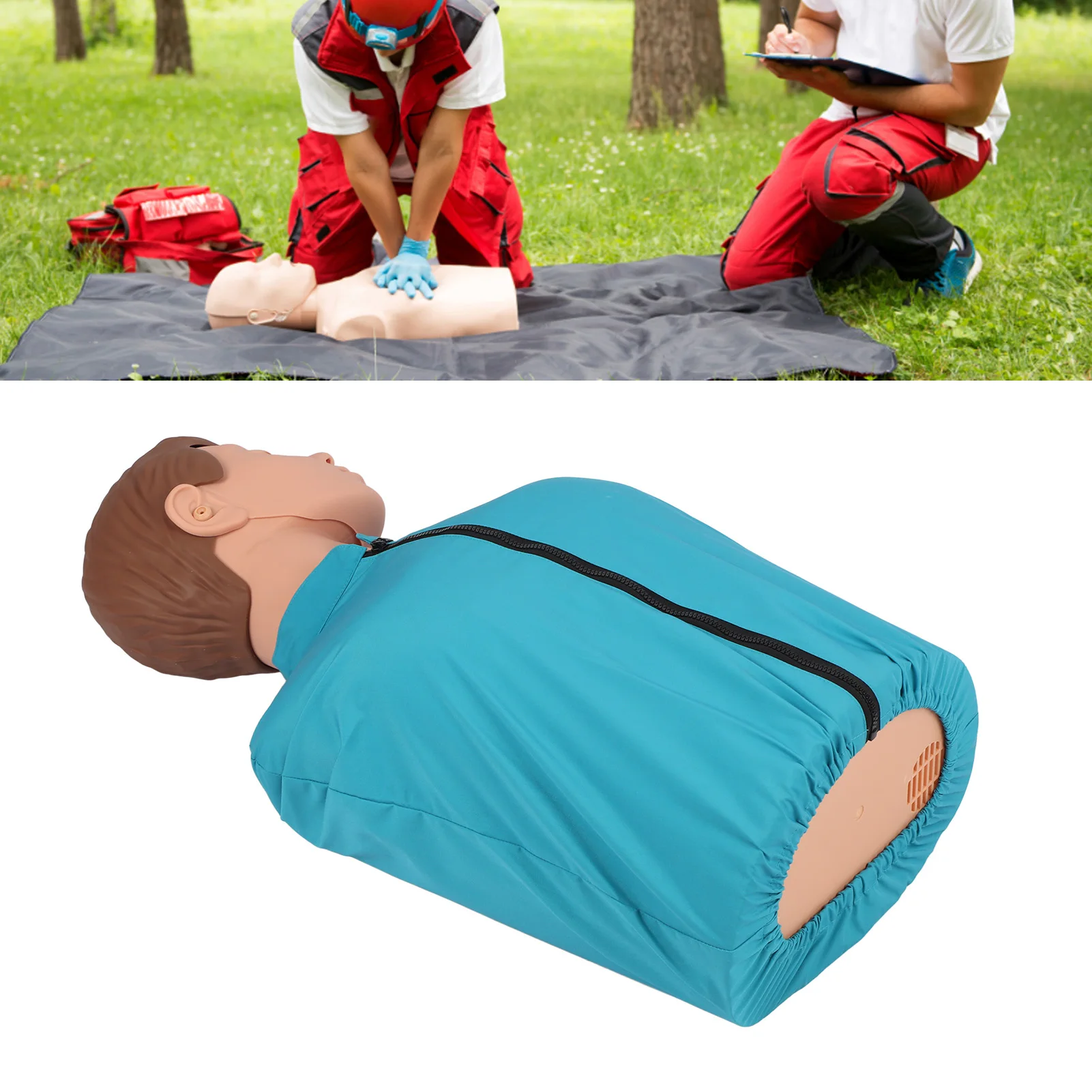 Cardiopulmonary Resuscitation Model Half Body Artificial Respiration Model High Simulation Stable Base Rubber for Teaching Aid