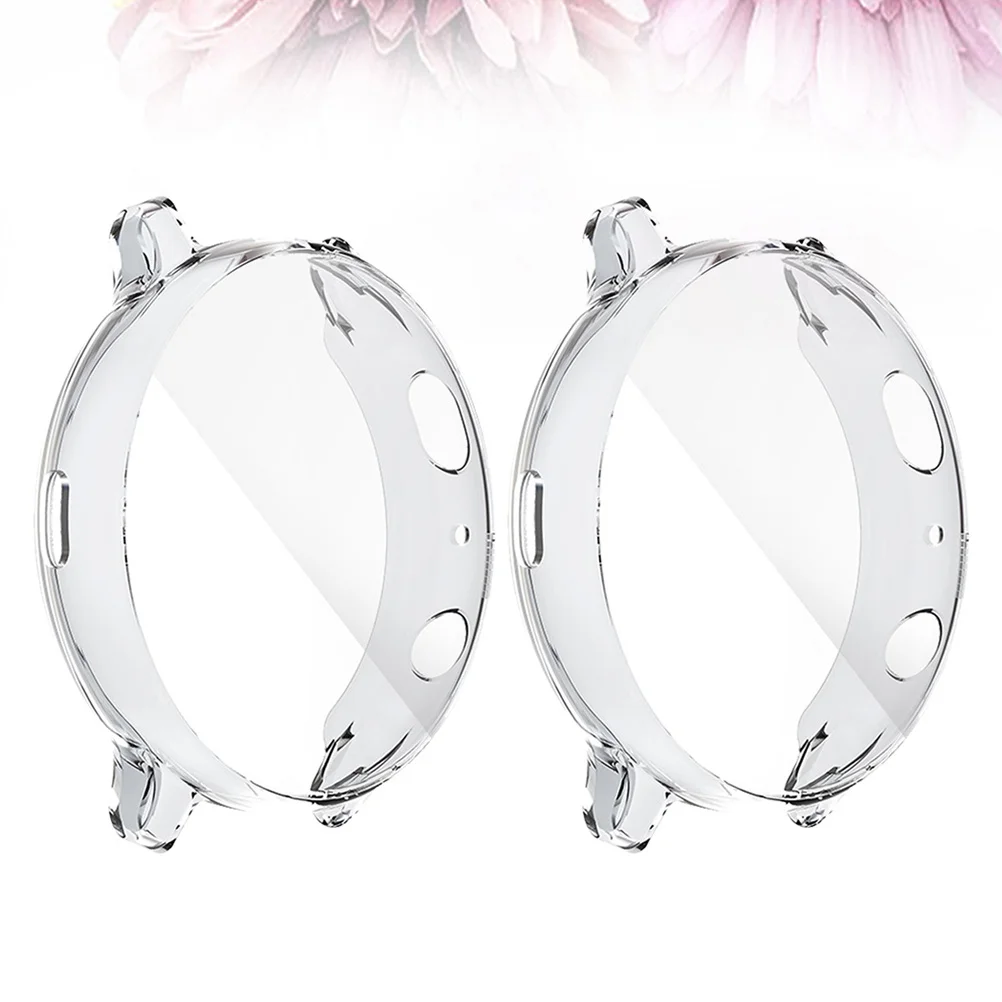 

2Pcs Electroplate Watch Case Cover Protective Frame Anti-Scratch Smartwatch Shell Compatible 2 Transparent