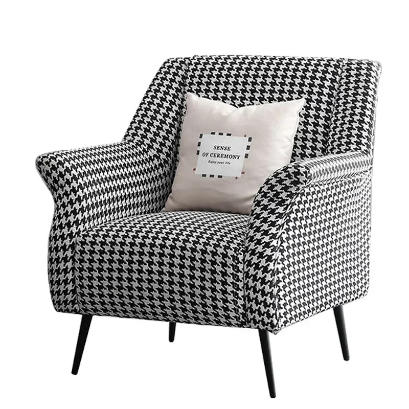 North American light luxury sofa chair simple design Internet celebrity thousand bird grid living room bedroom leisure tiger