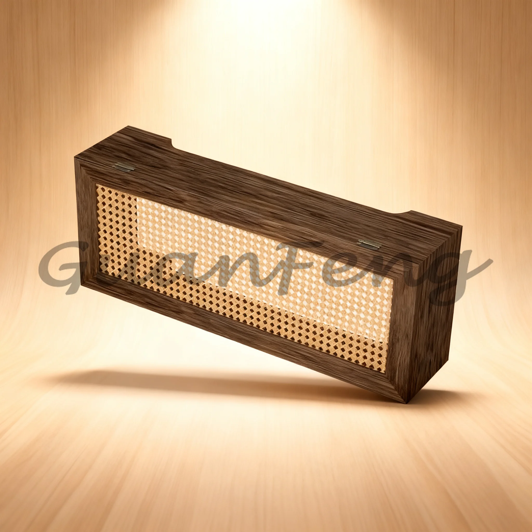 Wall-Mounted Solid Wood Router Storage Box Rattan Style Large Capacity Cable Management Box Creative Wall Decor