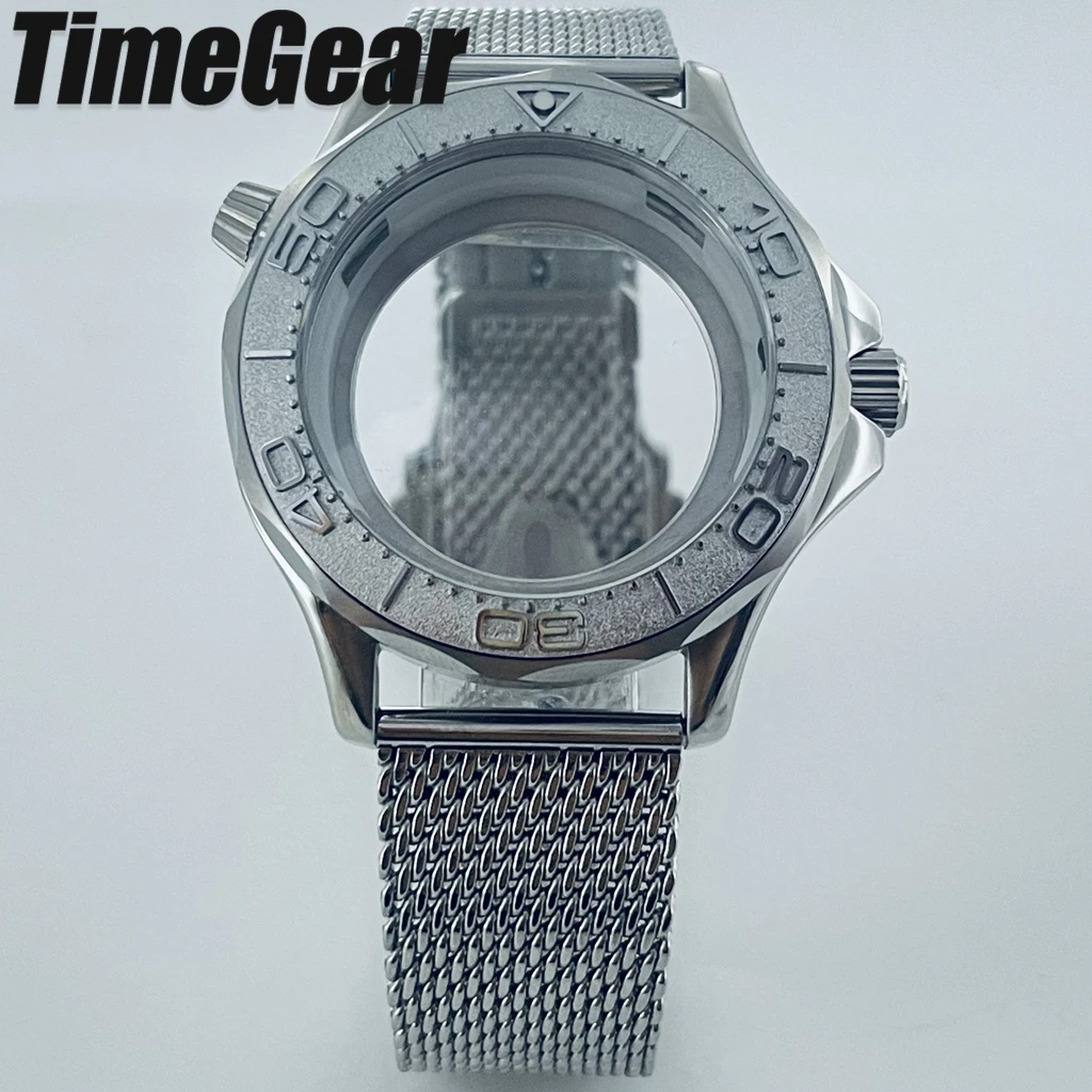 

For Seahorse 41mm Case Mesh Strap Bracelet NH34 NH35 NH36 Movement Automatic Movement 100m Waterproof Watch Accessories ﻿ ﻿ ﻿