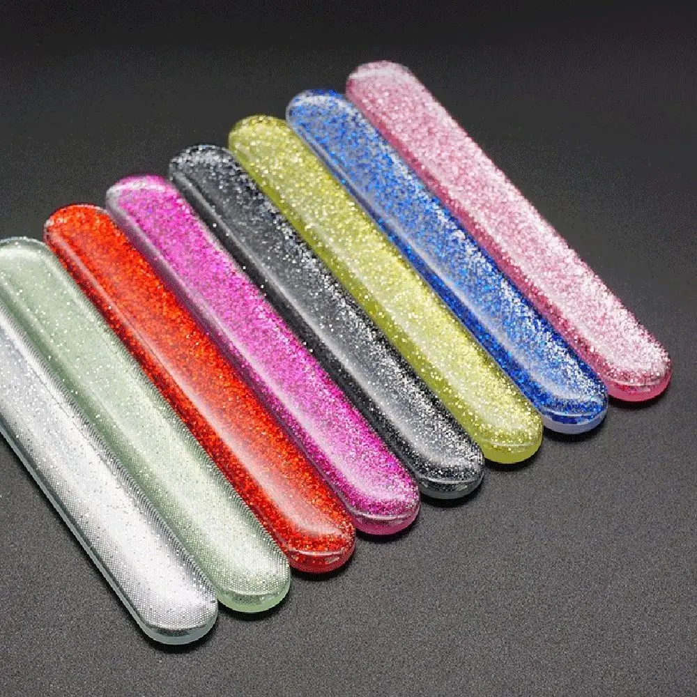 Buntes Nano Glas Nagel feile Puffer Polierst reifen Polierer langlebiges Schleifen Shiner Salon Maniküre-Werkzeug mit Aufbewahrung koffer