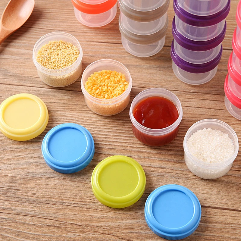 4Pcs Transparent Mini Plastic Sauce Bottle 35ML Reusable Seasoning Box Seasoning Jar For Student Office Workers Kitchen Tool