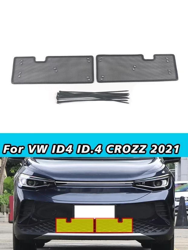 

For Volkswagen VW ID4 ID.4 CROZZ 2021 Insect Net Sequins Car Styling Water Tank Protective Net Cover Panel Insect Screen