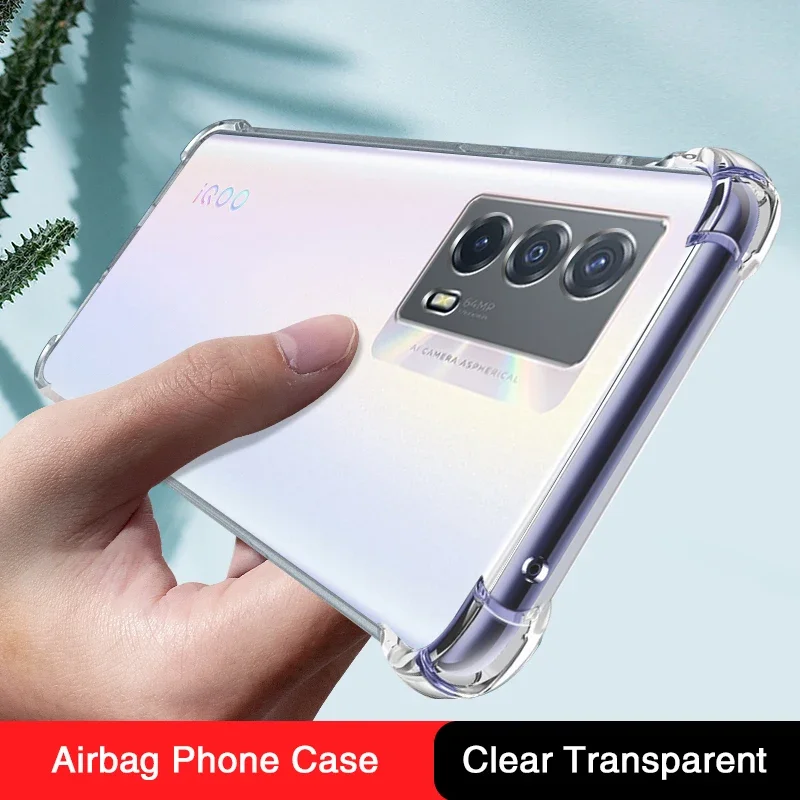 

Transparent Silicone Phone Case for VIVO iQOO Z5 2021 6.67" V2148A 5G Fundas Soft Airbag Shockproof Camera Protection Back Cover