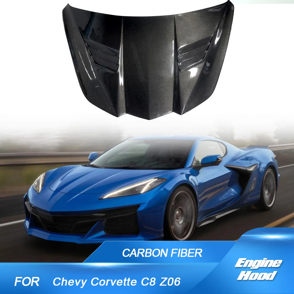 Carbon Fiber Car Hood Engine Cover Hood Bonnet  For Chevy C8 Corvette 2023 Z06 Car Front Cover Wide Body Kits