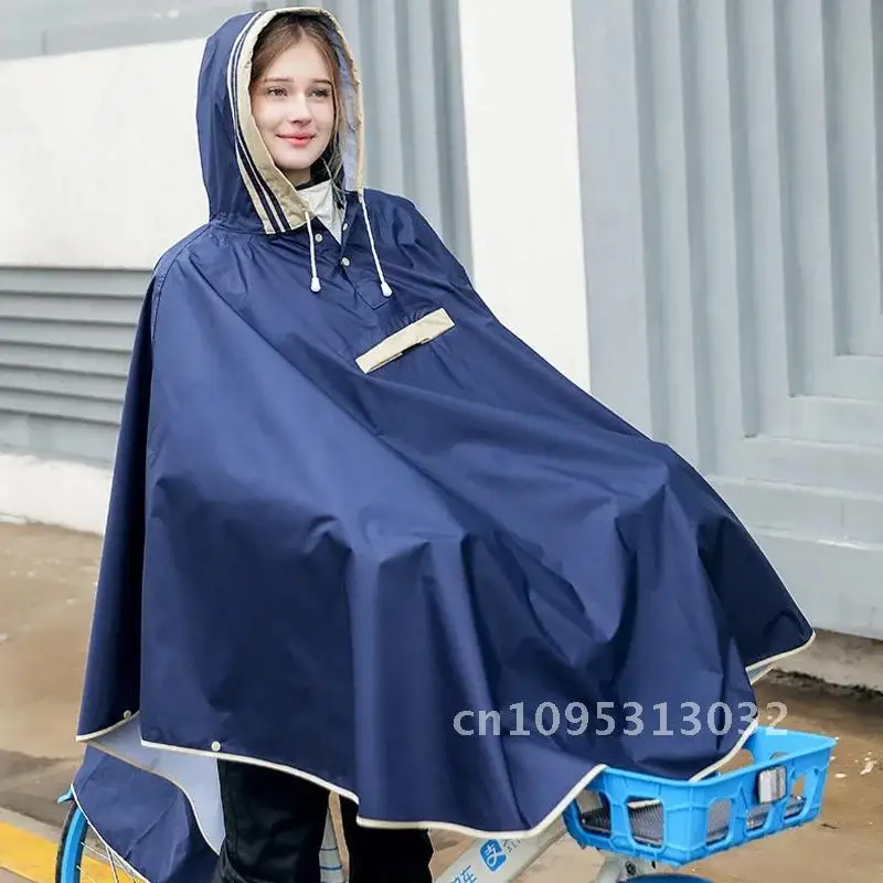 Korean Style Adult Rain Poncho with Bag Waterproof Raincoat with Kids Space for Raincoat Students Girls Schoolbag for