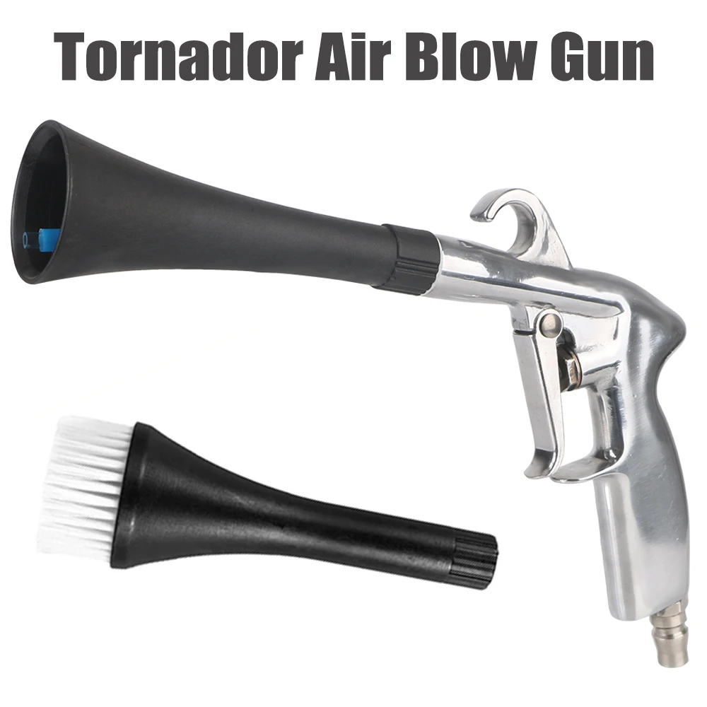 Car Dry Cleaning High Pressure Gun With 2 Nozzles Interior Detailing Cleaning Tools Tornador Air Blow Car Wash Gun Dust Blowing