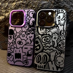 Black Graffiti Case for Samsung Galaxy A16 A06 A35 A55 A25 A05S A15 A56 A54 A36 A34 A24 A14 A05 A04 4G 5G Matte Back Cover