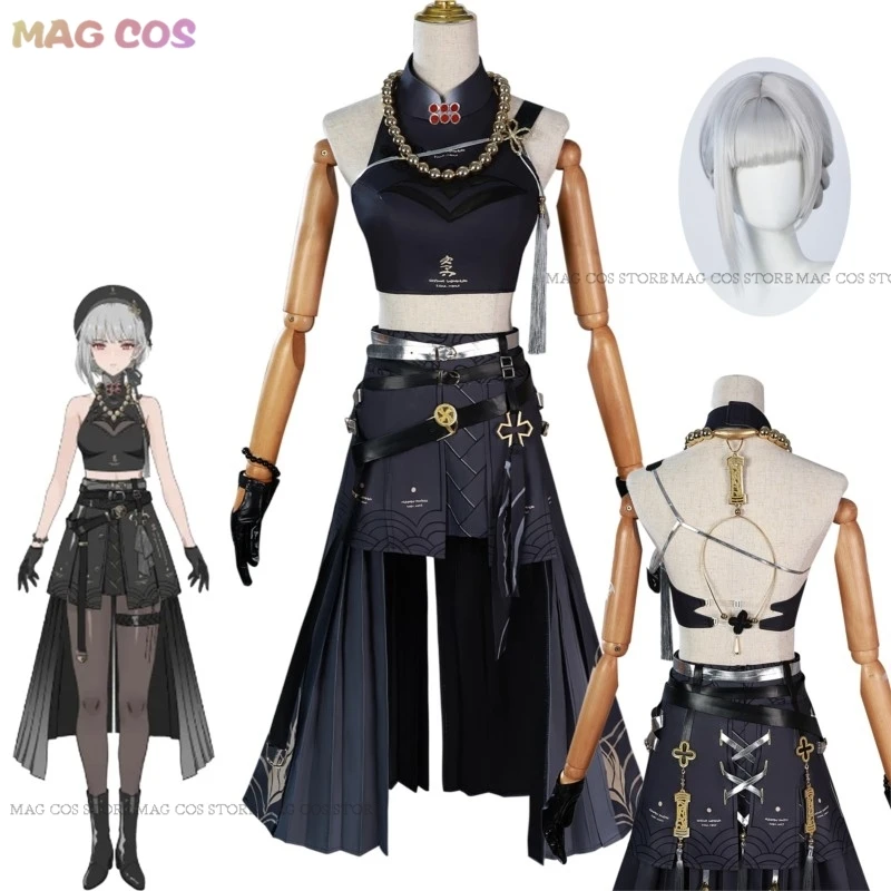 

Game Wuthering Waves WuWa Sanhua Cosplay Costume Wig Anime Sanhua Cosplay Party Role Play Outfits Halloween Dress Uniform