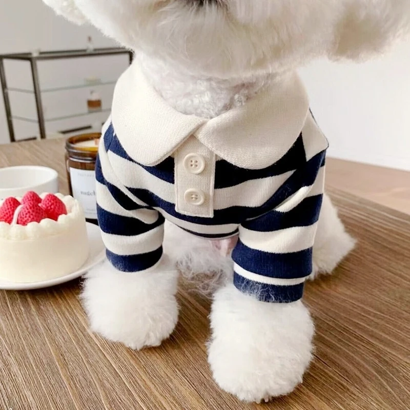 your pup cool and stylish in the summer heat - Adorable and trendy striped dog shirt for your fashion-forward pooch - Breathable