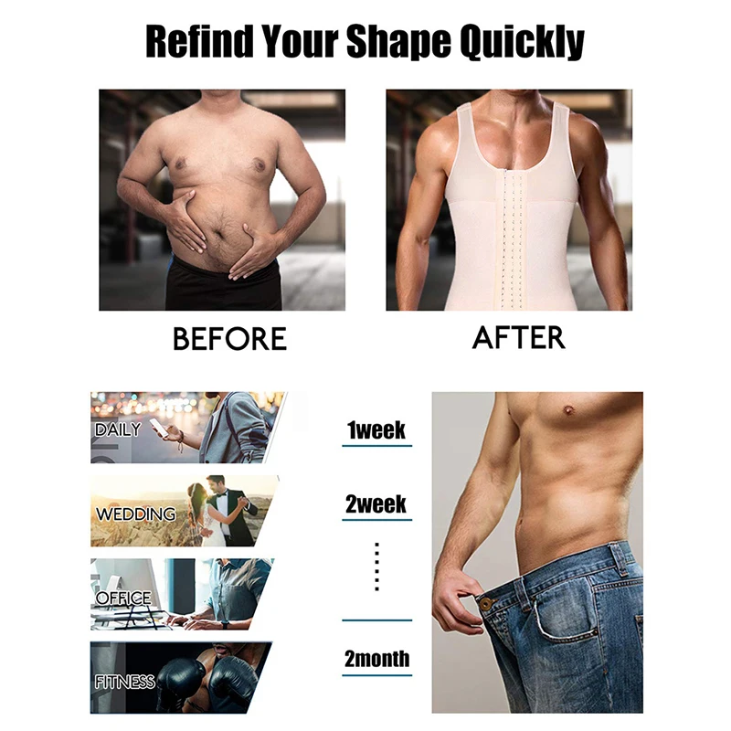 Premium Compression Shapewear for Men Slimming Bodysuit Waist Trainer Butt Lifter Thigh Trimmer Underwear Full Body Shaper Belt