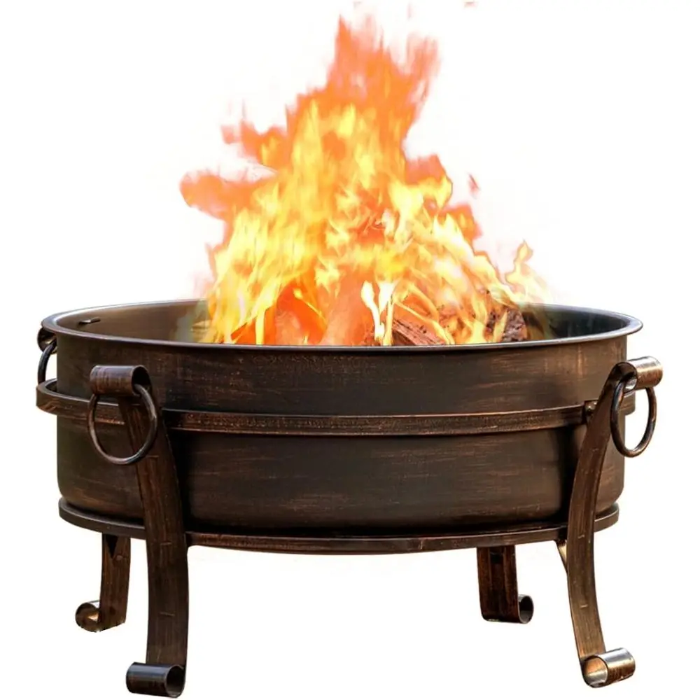 

36 Inch ire Pit with Grill & Lid, ireplace & Round Table & BBQ 3 in 1 ire Pit,Heavy Duty Wood Burning ire Pits or Outside with i