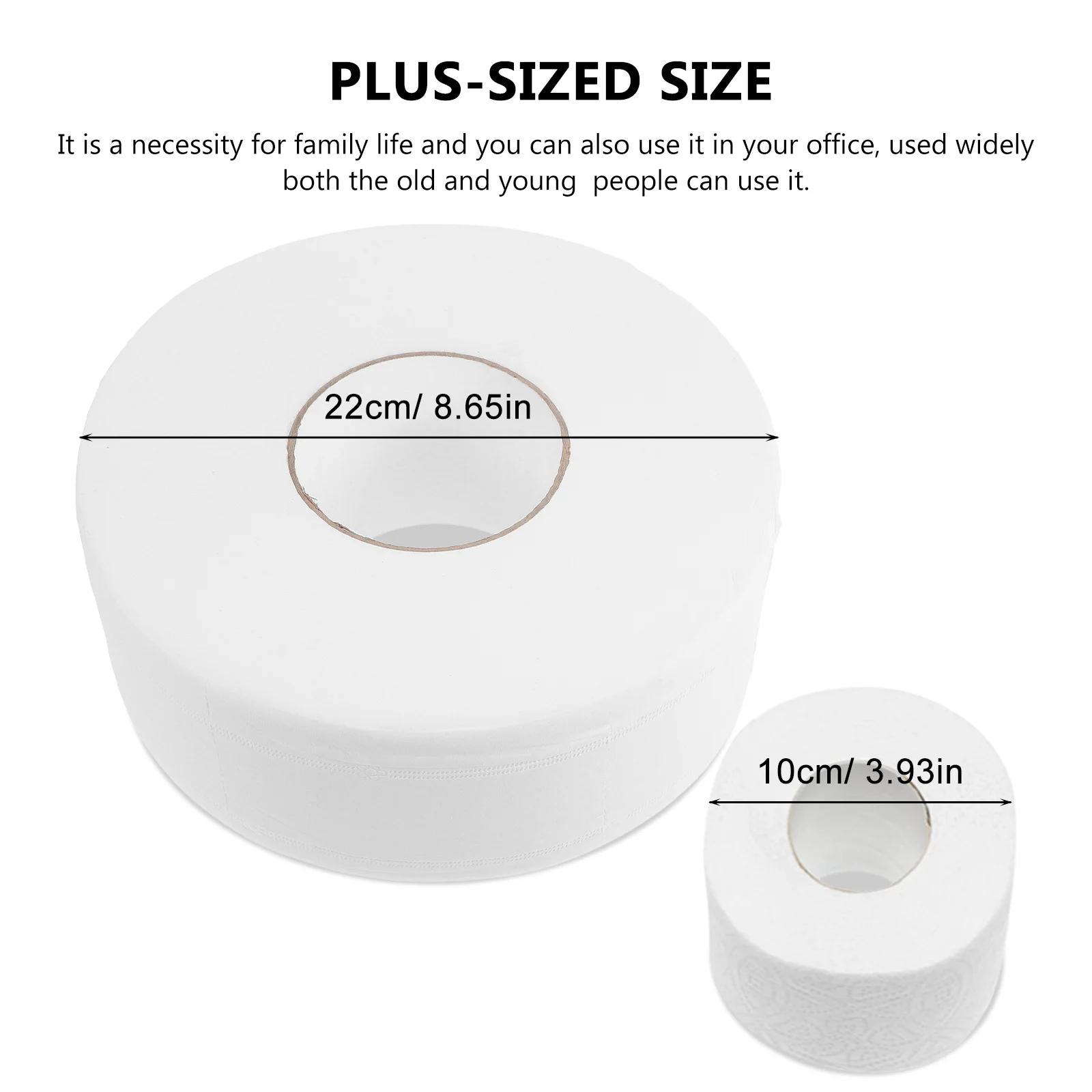 Large Roll Toilet Paper 600g Thick Core Durable Soft Wood Pulp for Office Home Workshop Household Toilet Paper