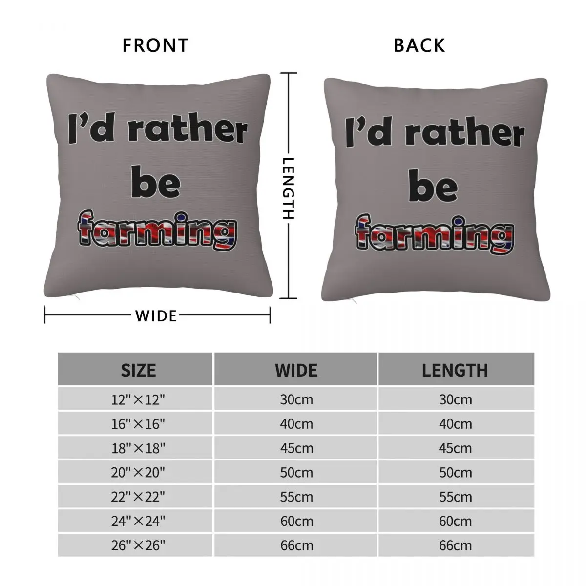 I'd Rather Be Farming Uk Square Pillowcase Polyester Linen Velvet Creative Zip Decor Throw Pillow Case Sofa Cushion Cover 45x45