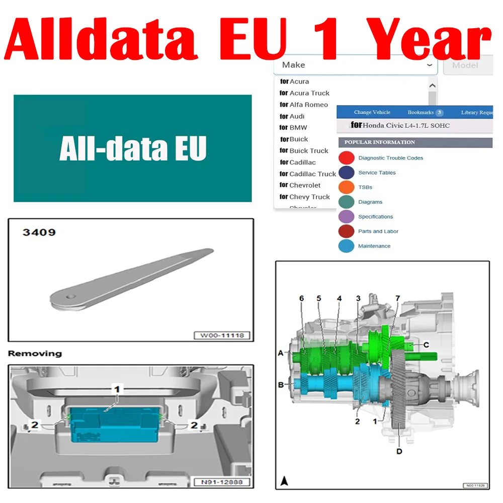 2027 Alldata EU 1-Year Subscription Software Online Account for Auto Repair Workshop Repair Wiring Diagram Support Mobile PC